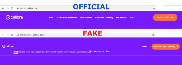 Calibra mirror: Scammers using fake website before Libra could fly 1