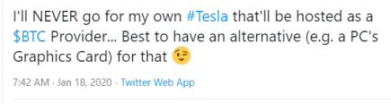 Tesla car as BTC node, is it altogether a bad idea? 1 tesla car as BTC node