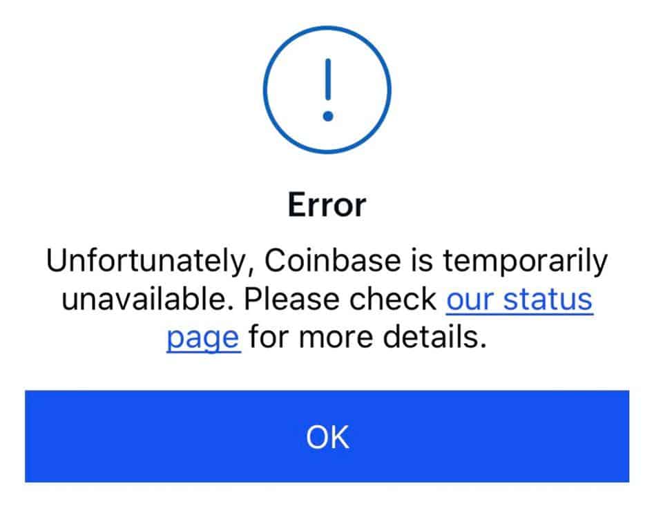 coinbase down affecting bitcoin price