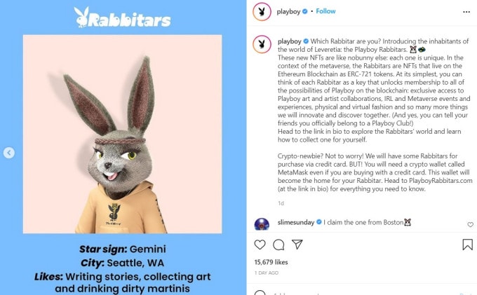 Playboy launches new NFT collection - The Rabbitars 1 Playboy
