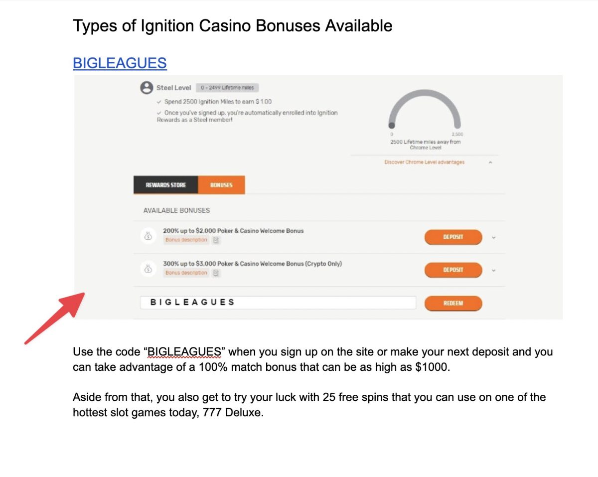 All Ignition Casino Bonus Code Offers and Promotions Available Right Now 1