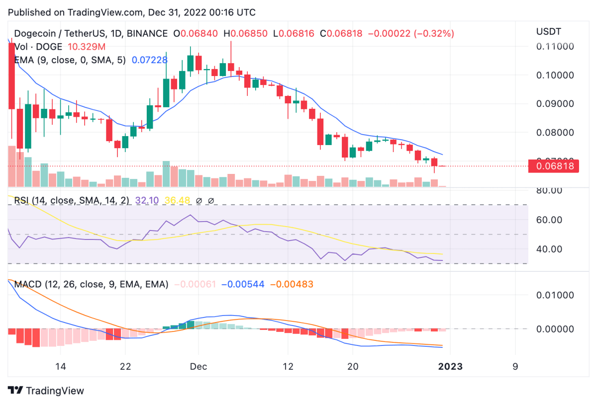 Dogecoin price analysis: DOGE suffers further setback after 5 percent loss today 2 DOGEUSDT 2022 12 31 00 16 32