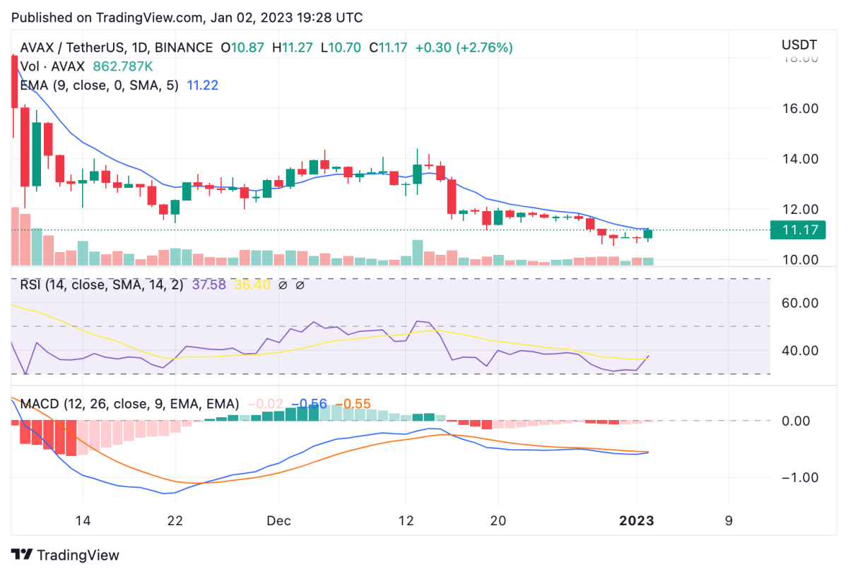 Avalanche Price Analysis: AVAX moves up steadily after falling as low as $10.56 2 AVAXUSDT 2023 01 02 19 28 19