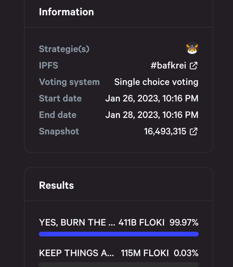 Floki Inu community votes for a token burn.