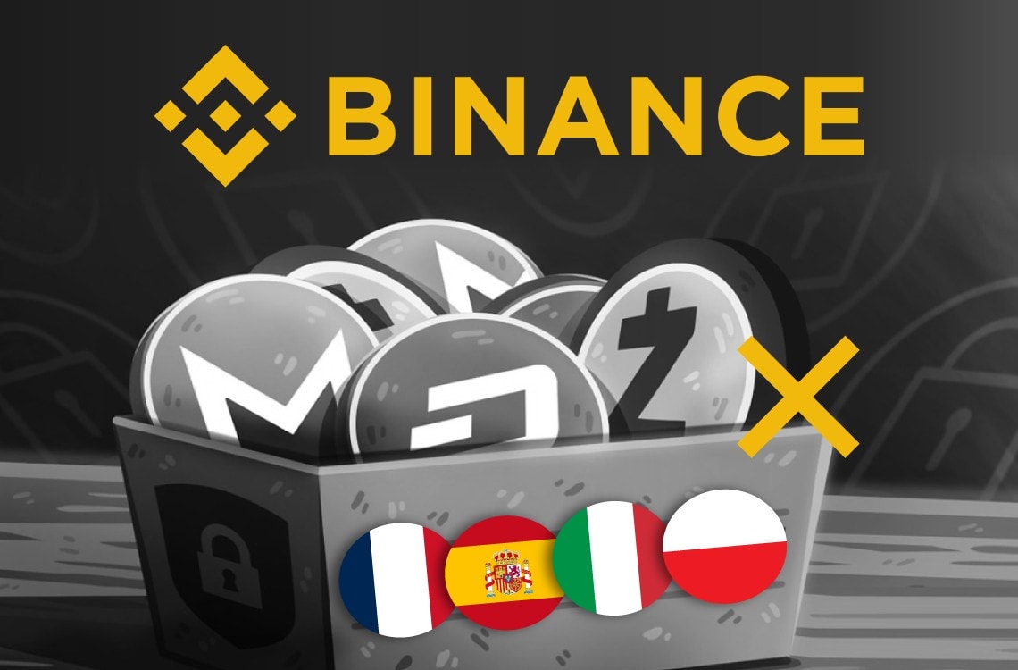 Binance to delist privacy tokens in France, Italy, Spain and Poland